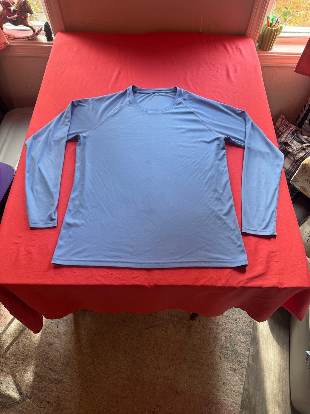 Men's Lightweight Sun Protection Rash Guard Shirt - Light Blue XL